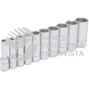 52111 JUEGO DE DADOS LARGOS CUADRO DE 3/8", EN PULGADAS 6 PUNTAS EN RIEL, 10 PIEZAS URREA