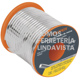 14365 SOL-50/50 SOLDADURA CON NUCLEO RESINA 50/50 TUBERIA HIDRAULICA 450 G TRUPER