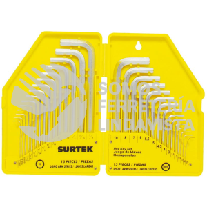 ALLF30 JUEGO DE 30 LLAVES HEXAGONALES TIPO "L", COMBINADAS SURTEK