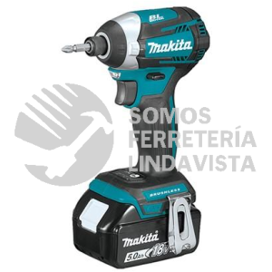 DTD154RTE ATORNILLADOR IMPACTO 18V, 5AMP 3 VEL 0-3,800 IPM M/BL C/IND BAT LI-ION 2 BAT 5 0 AH C/IND Y CARG C/LUZ MALETIN MODO A-T 18V MAKITA