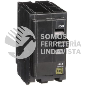 QO220 INTERRUPTOR TERMOMAGNETICO ENCHUFABLE DE 2 POLOS 20AMP SQUARE D