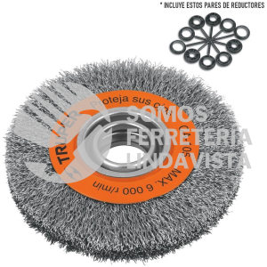 11523 CA-105 CARDA ALAMBRE ONDULADO 6" X 13/16" PARA ESMERIL TRUPER