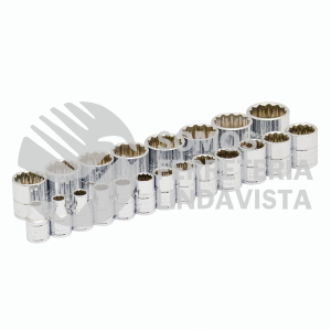 52215 JUEGO DE DADOS CUADRO DE 3/8", 12 PUNTAS, METRICOS, 21 PIEZAS URREA