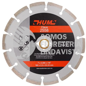 2558 DISCO DE DIAMANTE SEGMENTADO HUM (7"X0 087"X7/8") AUSTRODIAM AUSTROMEX