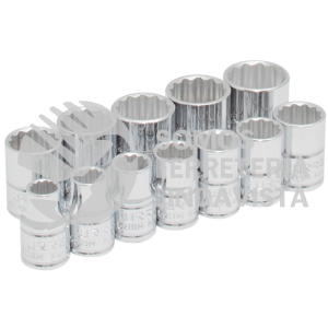 52216 JUEGO DE DADOS CUADRO DE 3/8", 12 PUNTAS, METRICOS, 12 PIEZAS URREA