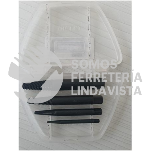 4709013LD JUEGO EXTRACTOR P/ TORNILLOS ESPIRAL COLA DE COCHINO 4 PZAS 1/8"A1/4"-5/16"A7/16"-7/16"A 9/16"-9/16"A 3/4" RENNSTEIG