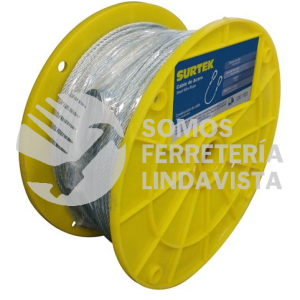 CA213 CABLE DE ACERO CON GUARDACABO 3/32" X 75 M SURTEK