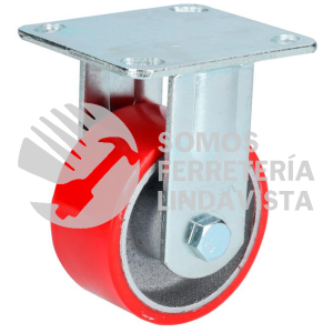 RP10F RODAJA DE FIERRO CON POLIURETANO ROJO FIJA 4" SURTEK