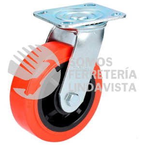 RR15G RODAJA DE POLIURETANO ROJO GIRATORIA 6" SURTEK