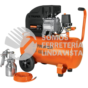 16095 COMP-KIT50 KIT COMPRESOR 50 L 3-1/2 HP MANGUERA DE PVC Y PISTOLA TRUPER