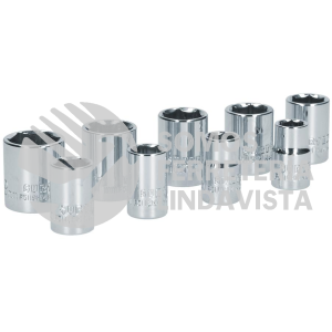 S06M JUEGO DE 9 DADOS METRICOS CUADRO DE 3/8", 6 PUNTAS, EN RIEL SURTEK