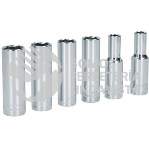 S11M JUEGO DE 6 DADOS LARGOS METRICOS CUADRO DE 1/2", 6 PUNTAS, EN RIEL SURTEK