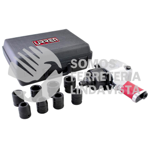 UP776K JUEGO DE PISTOLA DE IMPACTO NEUMATICA CUADRO DE 3/4" Y ACCESORIOS EN PULGADAS, 10 PIEZAS URREA
