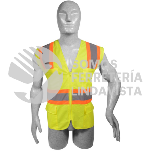 137497 CHALECO DE SEGURIDAD DE ALTA VISIBILIDAD CON CIERRE Y 6 BOLSAS AMARILLO UNITALLA SURTEK