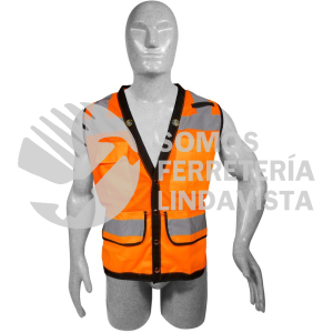137548 CHALECO DE SEGURIDAD TIPO SUPERVISOR CERRADO DE ALTA VISIBILIDAD NARANJA UNITALLA SURTEK