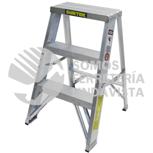 TT2 ESCALERA TIPO TABURETE DE ALUMINIO CON 2 PELDAÑOS SURTEK