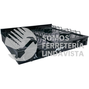 144716 ESTUFA DE GAS 4 QUEMADORES DE ACERO INOXIDABLE COLOR NEGRO FOY