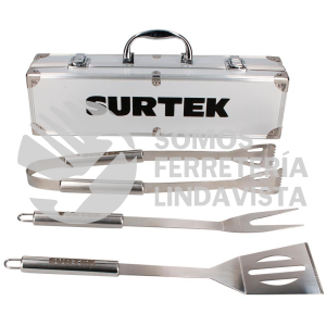 KASA KIT DE ASADO CON ESTUCHE Y 3 UTENSILIOS SURTEK