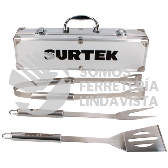 KASA KIT DE ASADO CON ESTUCHE Y 3 UTENSILIOS SURTEK