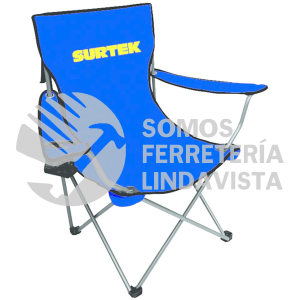 127117 SILLA PLEGABLE DE LONETA CON PORTA VASO SURTEK