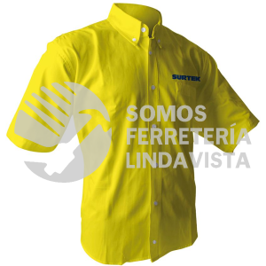 CAMC101C CAMISA DE MANGA CORTA PARA CABALLERO, COLOR AMARILLO TALLA CH SURTEK
