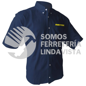 CAMC102L CAMISA DE MANGA CORTA PARA CABALLERO, COLOR AZUL TALLA L SURTEK