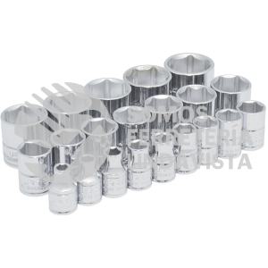 52211 JUEGO DE DADOS CUADRO DE 3/8", 6 PUNTAS, METRICOS, 21 PIEZAS URREA