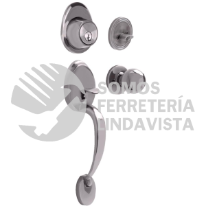 12GA GATILLO OVALADO SOLIDO PARA ENTRADA FUNCION SENCILLA, NIQUEL SATINADO, VISUAL LOCK