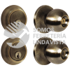 12CB COMBO DE POMO BOLA FUNCION DOBLE, LATON ANTIGUO, LLAVE ESTANDAR, BLISTER LOCK