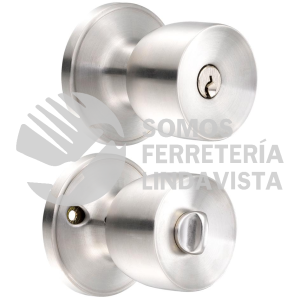 19PO POMO TUBULAR COPA RECTA FUNCION RECAMARA, ACERO INOXIDABLE, LLAVE ESTANDAR, BLISTER LOCK