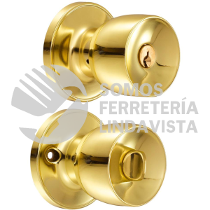 23PO POMO TUBULAR COPA RECTA FUNCION RECAMARA, LATON BRILLANTE, LLAVE ESTANDAR, BLISTER LOCK