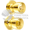 24PO POMO TUBULAR COPA RECTA FUNCION BAÑO, LATON BRILLANTE, LLAVE ESTANDAR, BLISTER LOCK