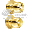 18PO POMO TUBULAR BOLA FUNCION ENTRADA, LATON BRILLANTE, LLAVE ESTANDAR, BLISTER LOCK