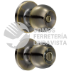14PO POMO TUBULAR BOLA FUNCION BAÑO, LATON ANTIGUO, LLAVE ESTANDAR, BLISTER LOCK