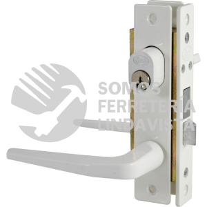17CL CERRADURA CLASICA PARA PUERTA DE ALUMINIO FUNCION ENCILLA, BLANCO, LLAVE ESTANDAR LOCK