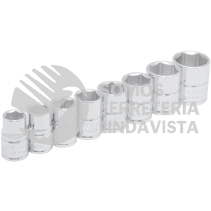S02HM JUEGO DE DADOS CUADRO DE 3/8", 6 PUNTAS, METRICOS, 8 PIEZAS URREA
