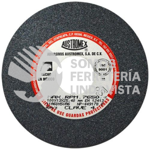 4 RUEDA ABRASIVA VITRIFICADA PARA ESMERILADO DE METAL TIPO 1 GRANO 60 (4"X1/2"X1") AUSTROMEX