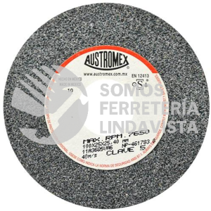 5 RUEDA ABRASIVA VITRIFICADA PARA ESMERILADO DE METAL TIPO 1 GRANO 36 (4"X1"X1") AUSTROMEX