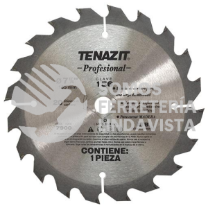 156 SIERRA METALICA PARA MADERA DE 20 DIENTES (7-1/4"X5/8") TENAZIT