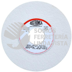 177 RUEDA BLANCA VITRIFICADA PARA ESMERILADO DE ACERO TIPO 1 GRANO 60 (6"X1/2"X1-1/4") AUSTROMEX