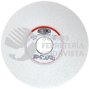 192 RUEDA BLANCA VITRIFICADA PARA ESMERILADO DE ACERO TIPO 1 GRANO 46 (7"X1/2"X1-1/4") AUSTROMEX