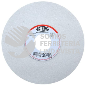 194 RUEDA BLANCA VITRIFICADA PARA ESMERILADO DE ACERO TIPO 1 GRANO 60 (7"X1/2"X1-1/4") AUSTROMEX