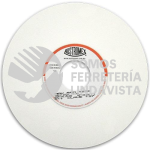 197 RUEDA BLANCA VITRIFICADA PARA ESMERILADO DE ACERO TIPO 1 GRANO 120 (7"X1/2"X1-1/4") AUSTROMEX