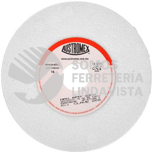 206 RUEDA BLANCA VITRIFICADA PARA ESMERILADO DE ACERO TIPO 1 GRANO 60 (8"X1"X1-1/4") AUSTROMEX