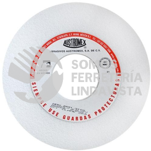 209 RUEDA BLANCA VITRIFICADA PARA ESMERILADO DE ACERO TIPO 1 GRANO 46 (10"X1"X3") AUSTROMEX