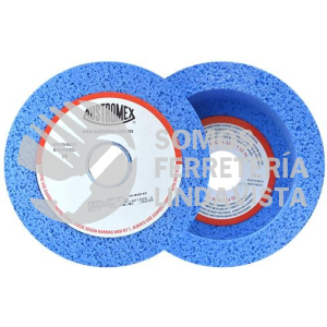 320 RUEDA AZUL VITRIFICADA PARA ESMERILADO DE ACERO TIPO 6 GRANO 36 (7"X3"X1-1/4") AUSTROMEX