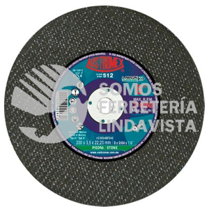 512 DISCO PARA CORTE DE PIEDRA LARGA DURACION TIPO 41 GRANO 30 (8"X9/64"X7/8") AUSTROMEX