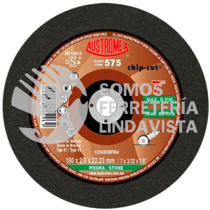 575 DISCO PARA CORTE DE PIEDRA CHIP-CUT TIPO 41 GRANO 24 (7"X3/32"X7/8") AUSTROMEX