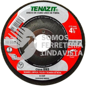 593 DISCO UNIX DE FIBRA TIPO 27 (4-1/2"X7/8") TENAZIT
