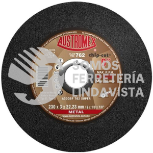 762 DISCO PARA CORTE DE METAL CHIP-CUT TIPO 41 GRANO 30 (9"X1/8"X7/8") AUSTROMEX